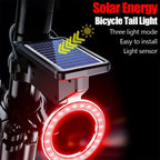 Feu Arrière Vélo LED Solaire Étanche 3 Modes