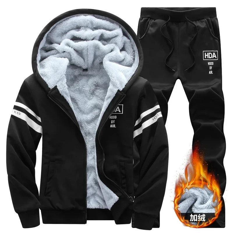 Ensemble Jogging Décontracté à Doublure Chaude - Gilet + Jogging