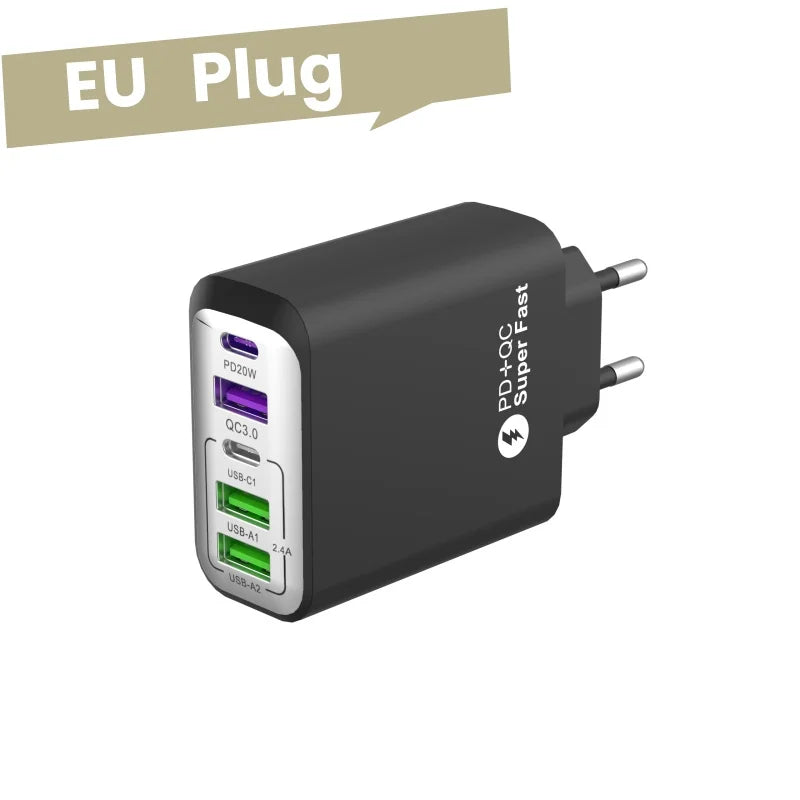 Chargeur 240W Rapide 3 Ports USB & 2 Type-C + Chargeur