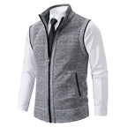 Gilet sans manches à maille col cheminé Homme