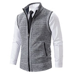 Gilet sans manches à maille col cheminé Homme