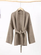 Cardigan à grosse maille avec ceinture