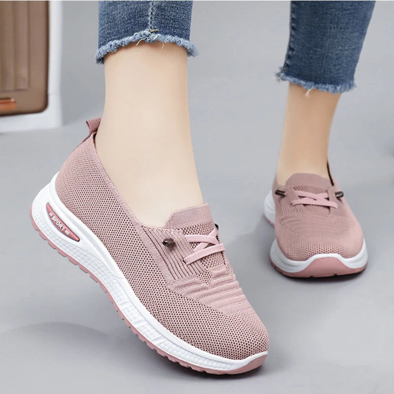 Mocassins Plate en Maille Respirante pour Femme