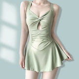 Maillot Une Pièce Amincissant Style Robe Élégante