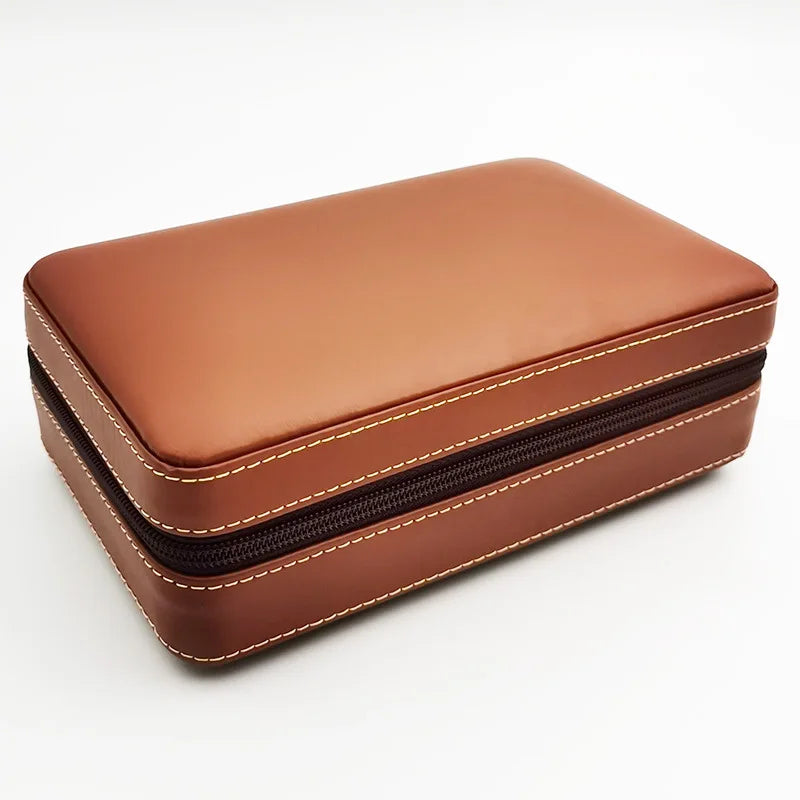 Boîte à Cigares de Rangement en Cuir - Idée Cadeau