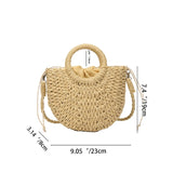 Mini Panier en Osier à Bandoulière Amovible & Fermeture Cordon