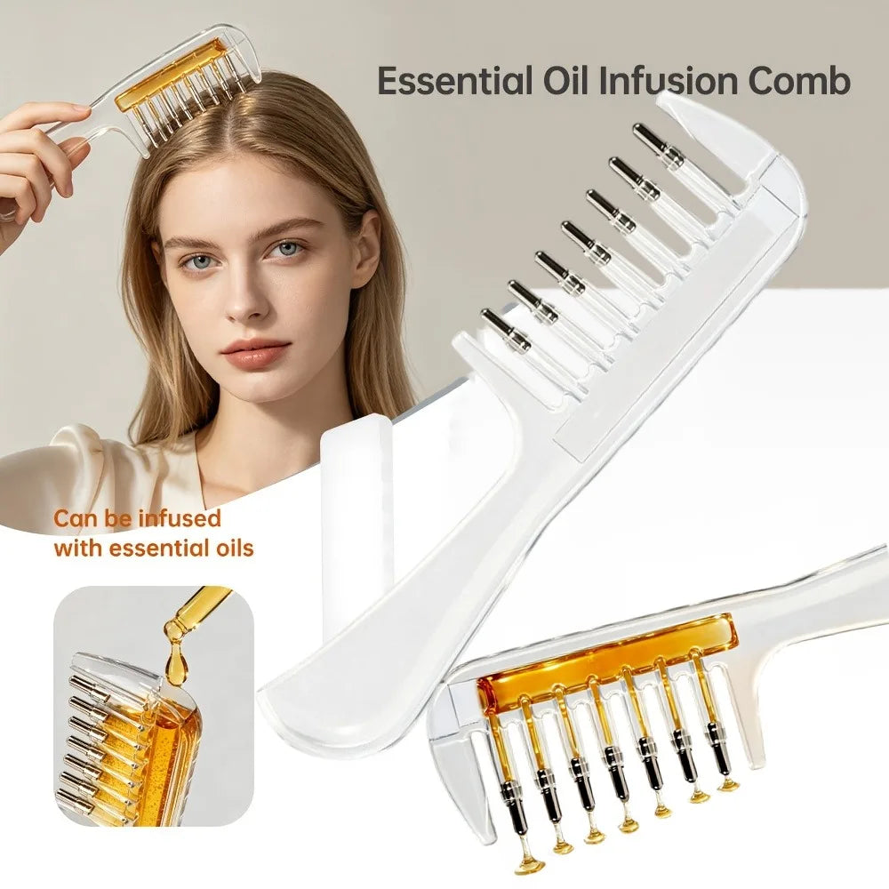 Peigne Applicateur d’Huile Capillaire – Réservoir & Massage du Cuir Chevelu