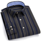 Chemise Décontractée à Carreaux/Rayures en Coton pour Hommes