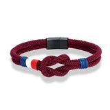 Bracelet Double Corde – Drapeau Français Tissé