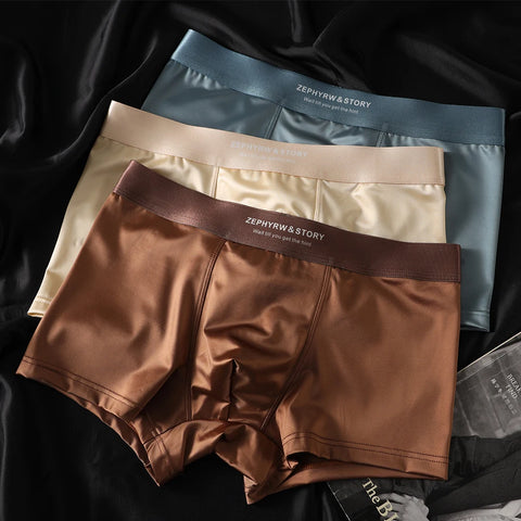 Lot de 3 Boxers en Soie glacée Doux & Respirants