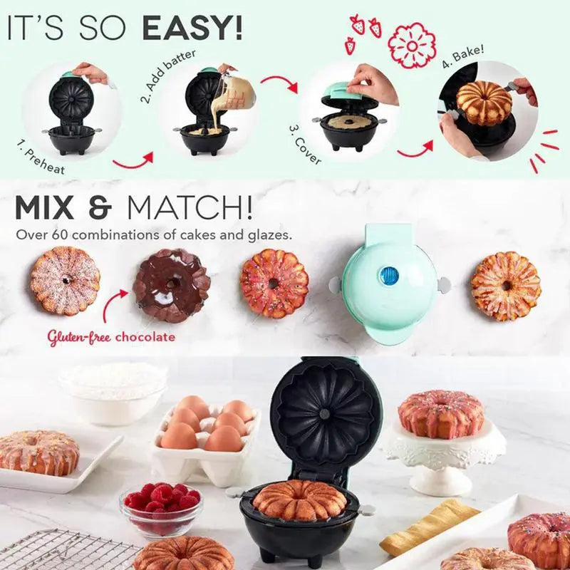 Mini machine à gâteaux antiadhésive