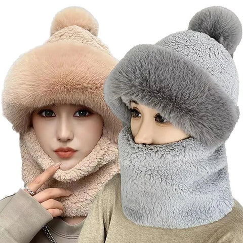 Bonnet à pompom 2 en 1 ave Cache-Cou