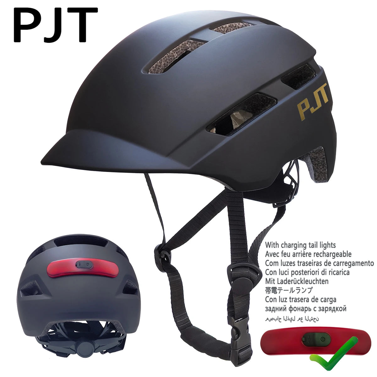 Casque Vélo avec Feu Arrière LED Rechargeable
