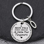 Porte-clé à offrir "Mon fils" ou "Ma fille" avec initiale