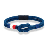 Bracelet Double Corde – Drapeau Français Tissé