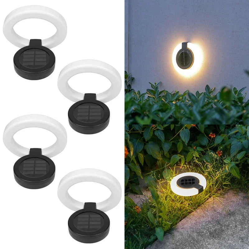 4x Spots Solaires avec Ring Light Ajustable