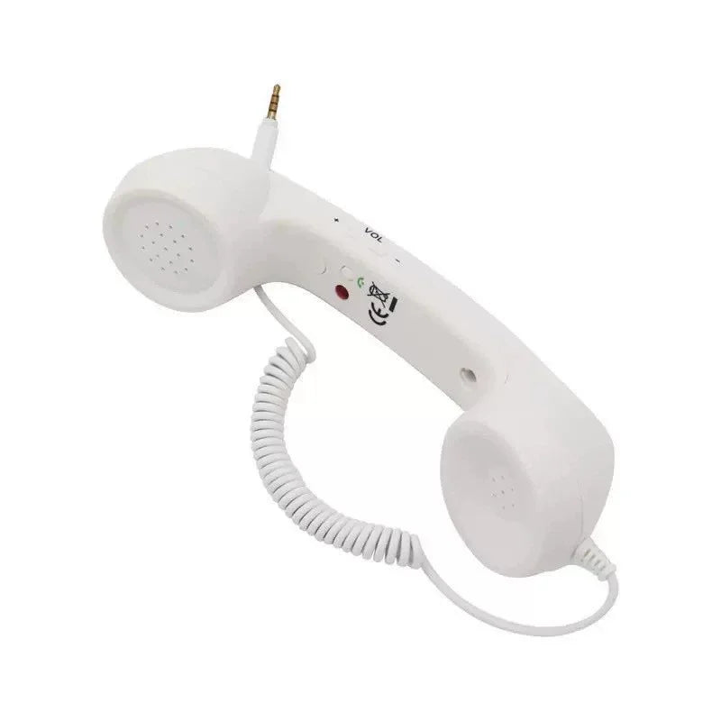 Combiné Téléphonique Rétro Filaire pour Smartphone avec Micro – Jack 3,5 mm & Type-C + Adaptateur USB-C Offert