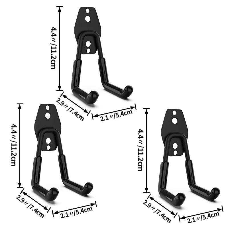 Lot de 2 Crochets Muraux Ultra-Résistants pour Garage + 1 OFFERT