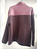 Pull col roulé à motif géométrique - Femme