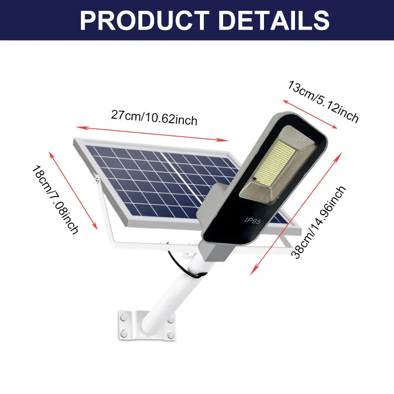 Réverbère Solaire IP65 avec Télécommande Étanche
