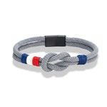 Bracelet Double Corde – Drapeau Français Tissé