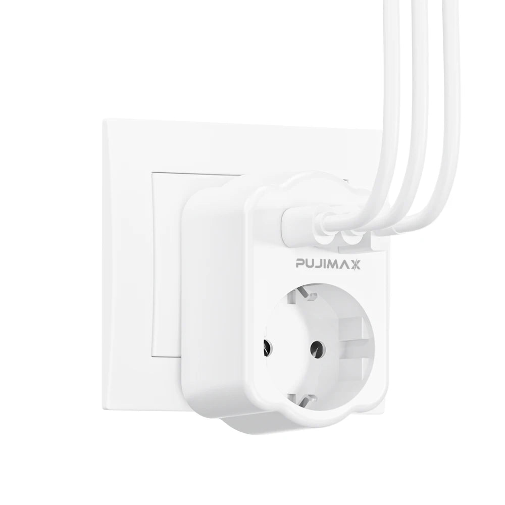 Adaptateur Mural 4 en 1 – 2 USB-C + 1 USB-A