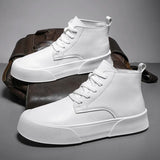Baskets montantes en cuir véritable - Homme