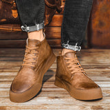 Baskets montantes en cuir véritable - Homme