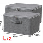 Lot de 2 Boîte de Stockage Pliable à Couvercle Grande Capacité