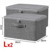 Lot de 2 Boîte de Stockage Pliable à Couvercle Grande Capacité