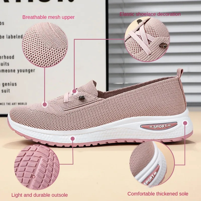 Mocassins Plate en Maille Respirante pour Femme