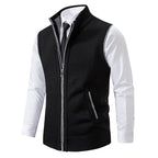 Gilet sans manches à maille col cheminé Homme