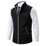 Gilet sans manches à maille col cheminé Homme