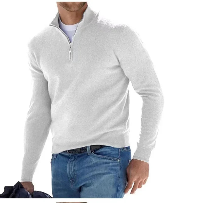 Pull décontracté à col cheminé à zip