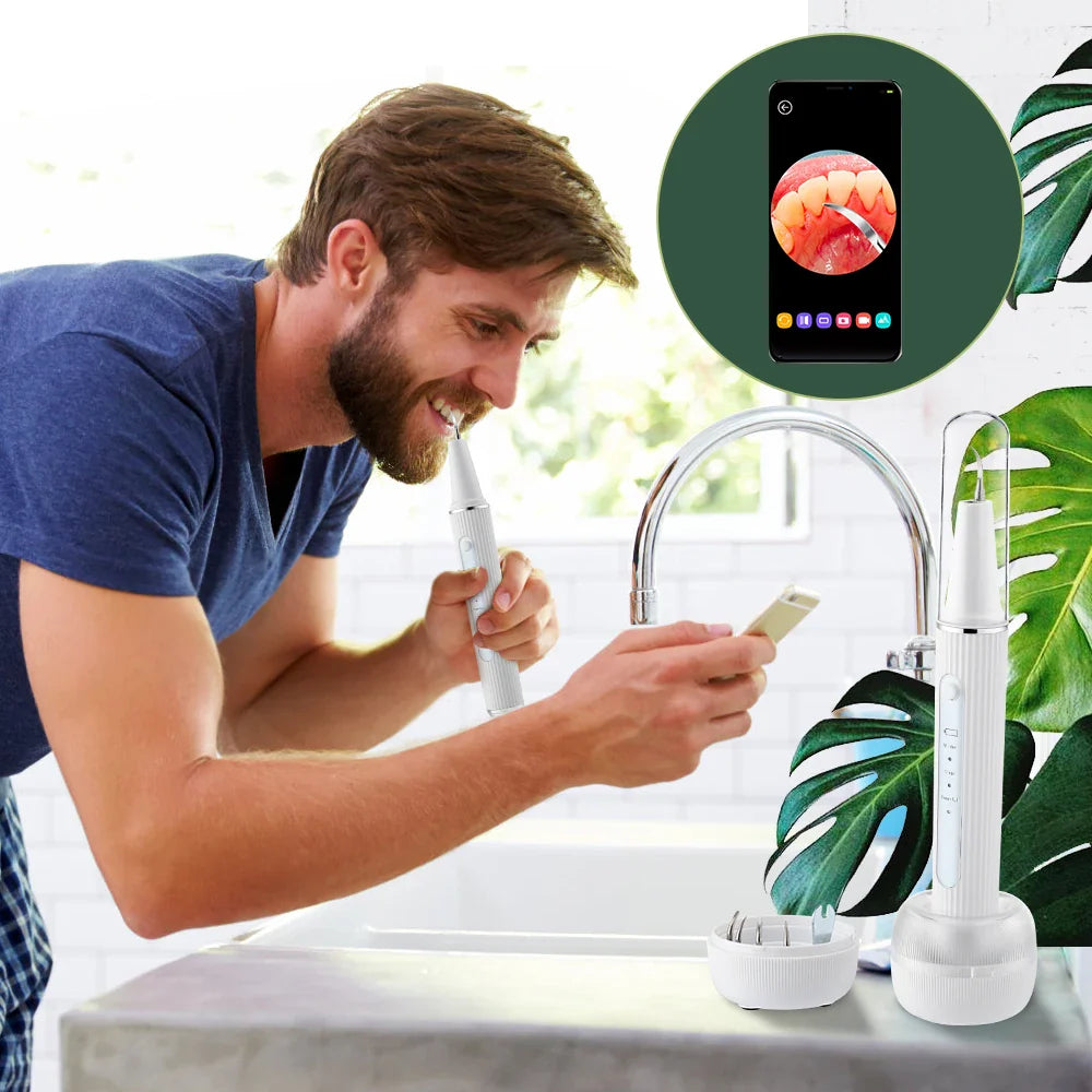 Détartreur dentaire électrique à ultrasons avec caméra intégrée