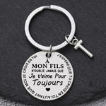 Porte-clé à offrir "Mon fils" ou "Ma fille" avec initiale