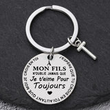 Porte-clé à offrir "Mon fils" ou "Ma fille" avec initiale