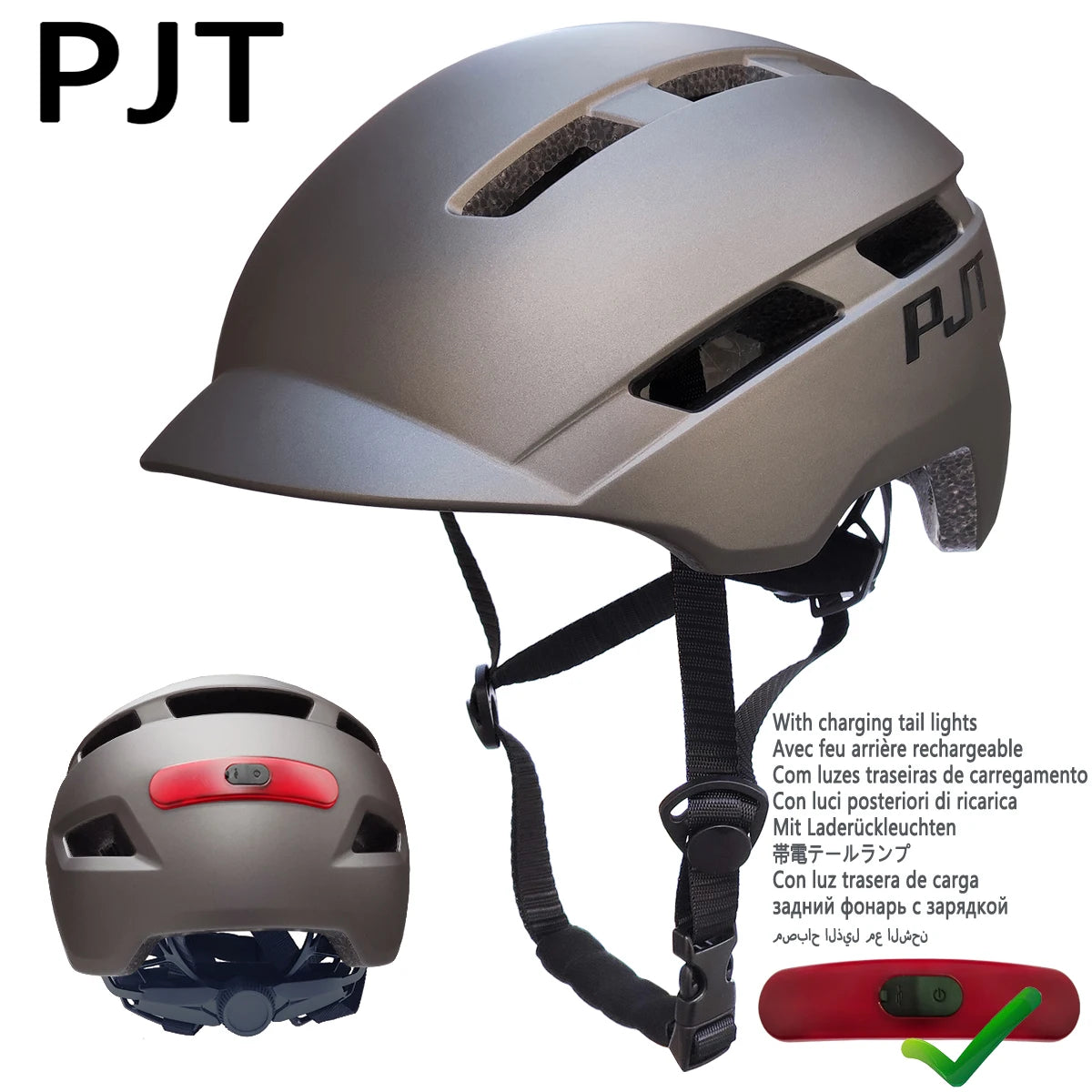 Casque Vélo avec Feu Arrière LED Rechargeable