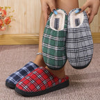 Chaussons Écossais Chauds Motifs à Carreaux
