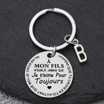Porte-clé à offrir "Mon fils" ou "Ma fille" avec initiale