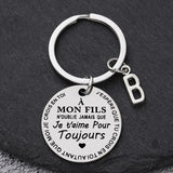 Porte-clé à offrir "Mon fils" ou "Ma fille" avec initiale