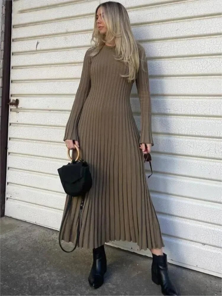 Robe longue plissée - Collection Automne 2023