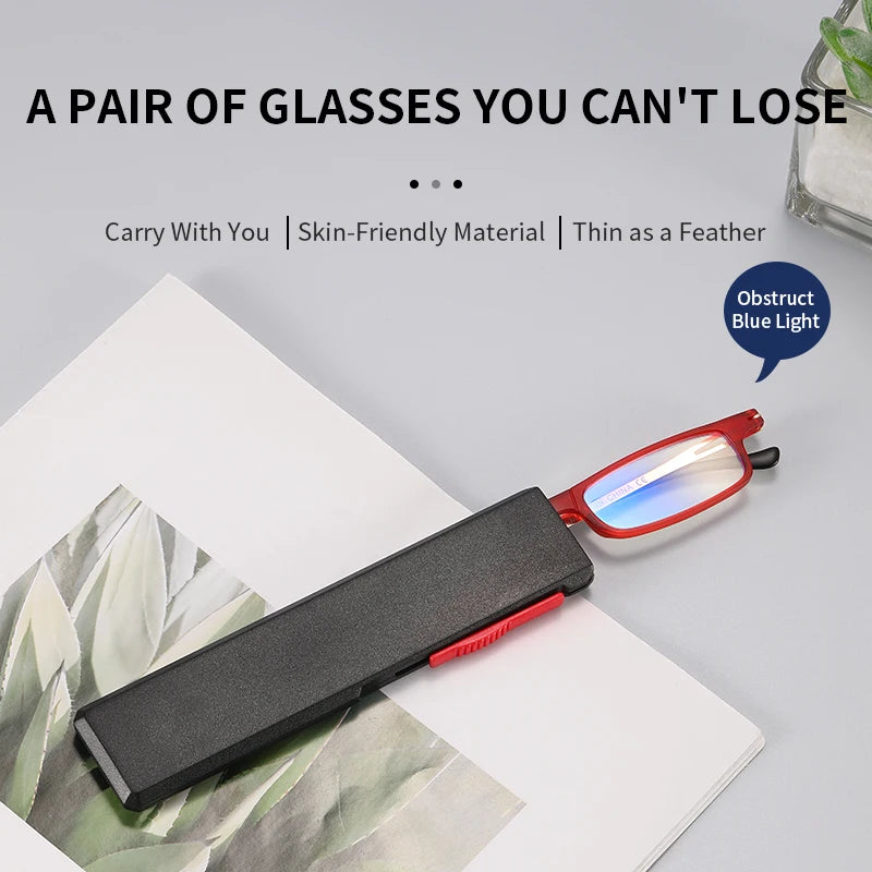 Lunettes de Lecture Pliantes Anti-Lumière Bleue avec Étui — Ultra-Légères