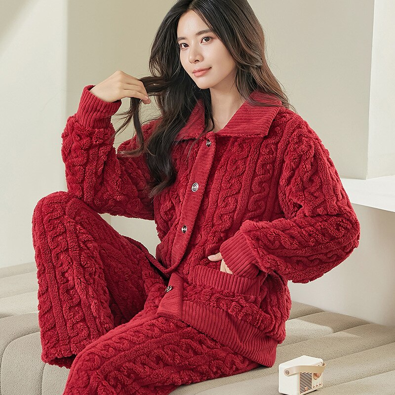 Ensemble d'intérieur cardigan torsadé mixte
