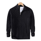 Pull Zippé Décontracté à Maille Large – Style Hiver 2026