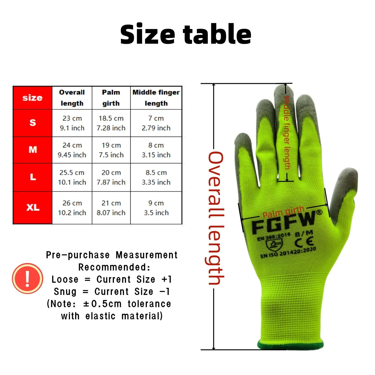10 Paires de Gants de Travail de Sécurité Enduits en PU - Certifiés EN 388