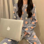 Pyjama en Flanelle Super Chaud à Motifs