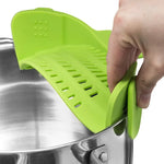 Passoire à pâtes en silicone anti-déversement, clip universel