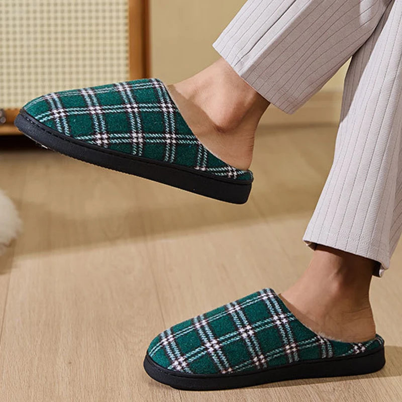 Chaussons Écossais Chauds Motifs à Carreaux
