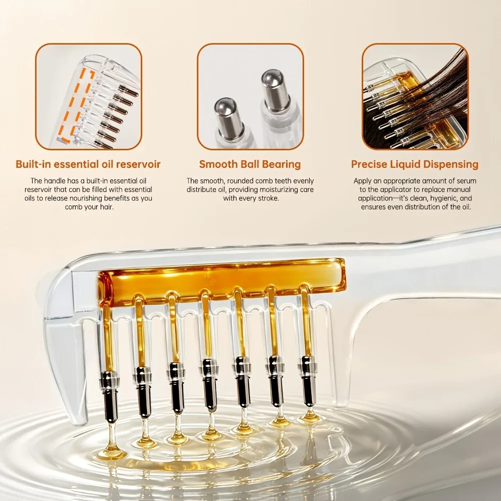 Peigne Applicateur d’Huile Capillaire – Réservoir & Massage du Cuir Chevelu